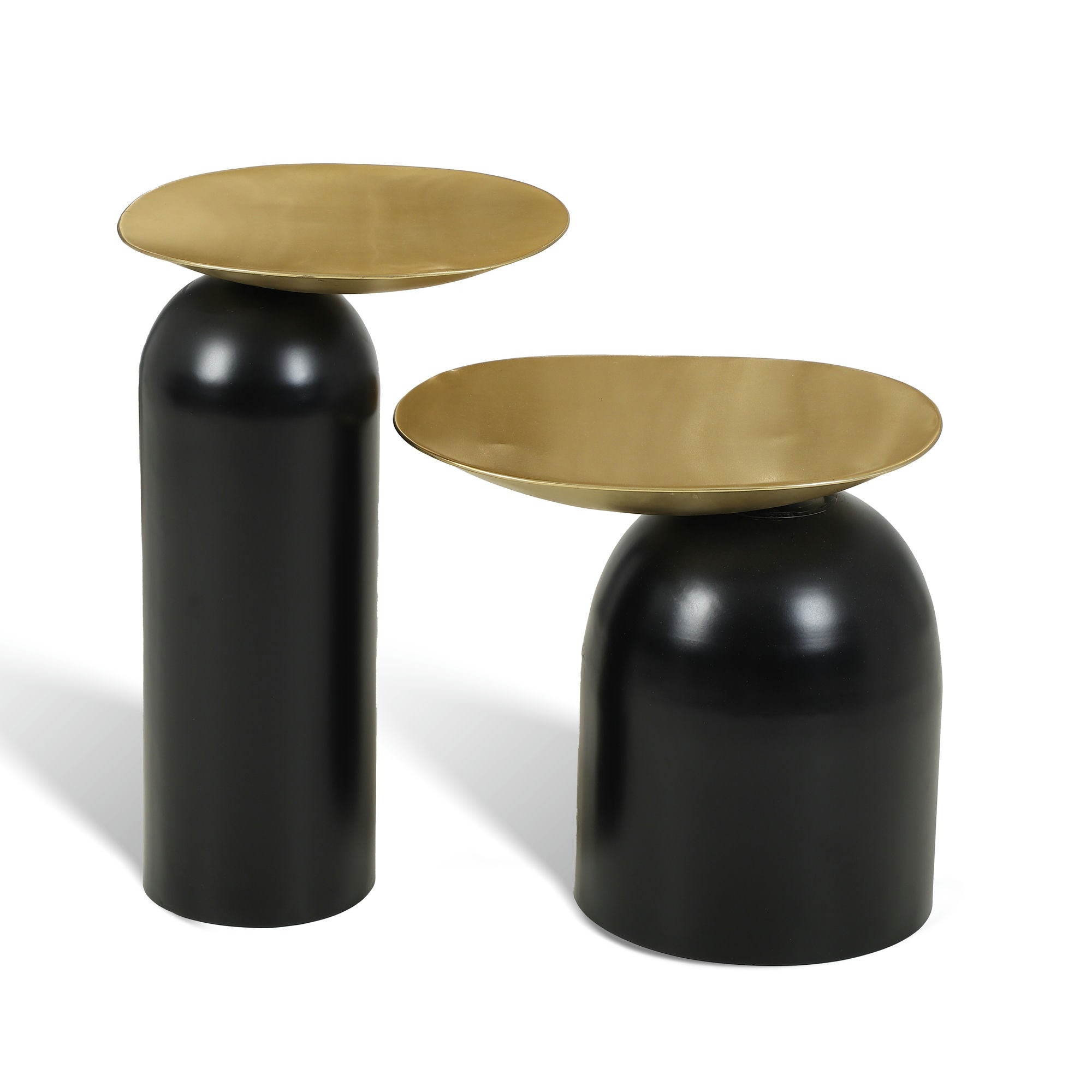 Dolphin Tables Set of 2 Black & Gold